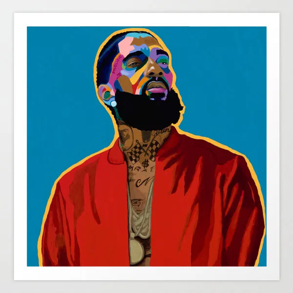 Nothin Like U - Nipsey Hussle portrait art - Limited Edition Giclee Art Prints & Wall Decor - Vakseen Art
