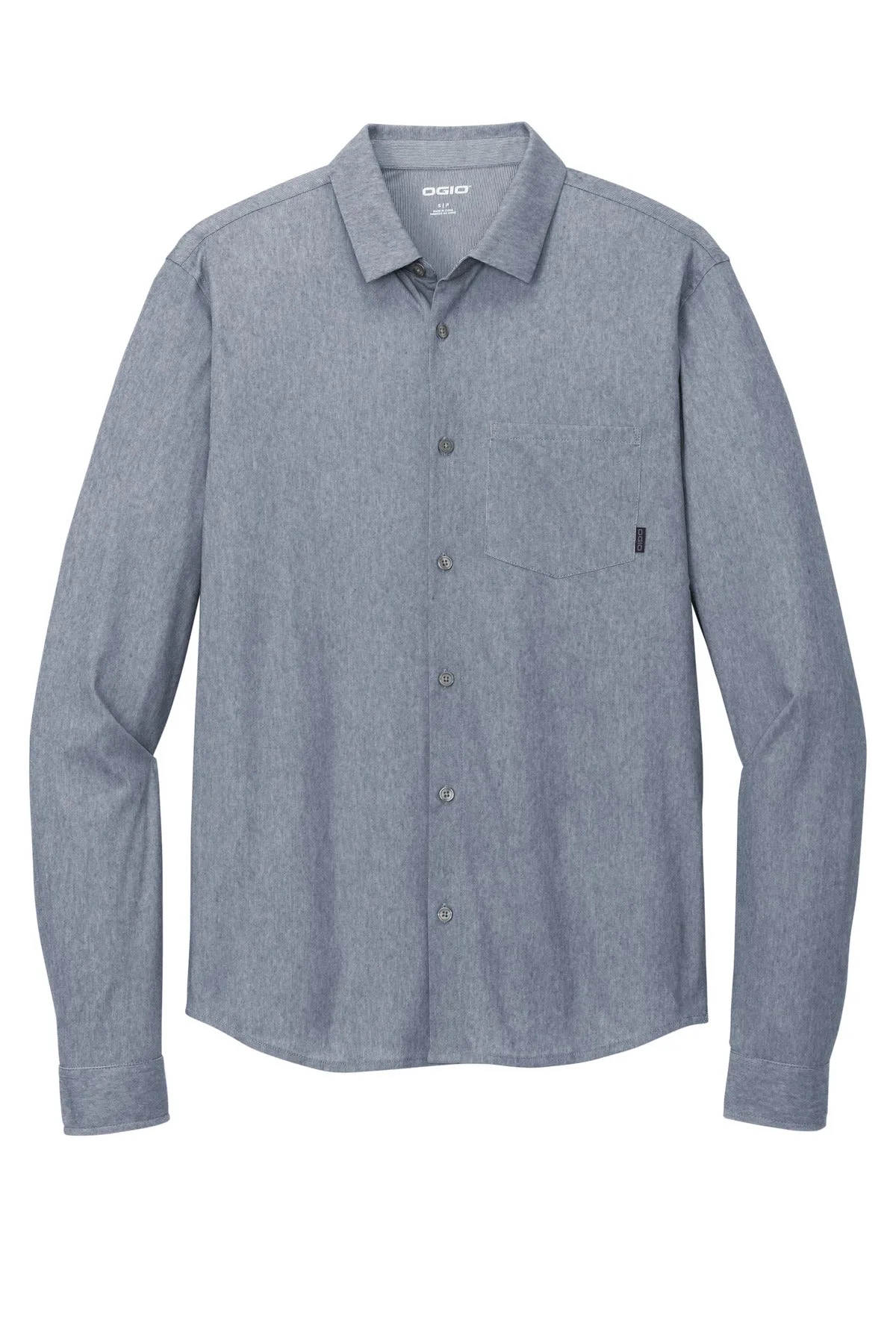 OGIO Extend Long Sleeve Button-Up OG161 Deep Blue Heather