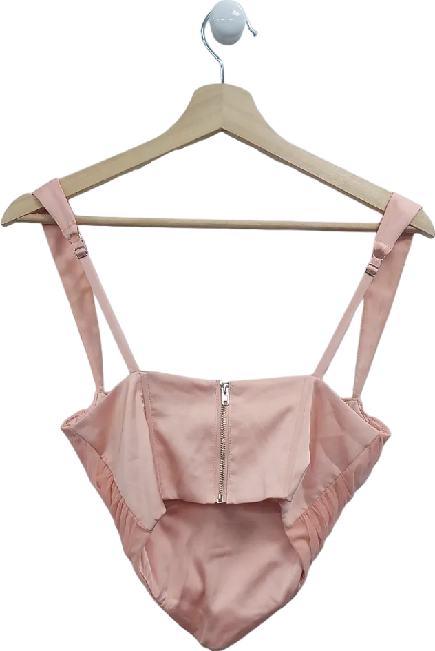 Oh Polly Pink Draped Corset Top UK 8