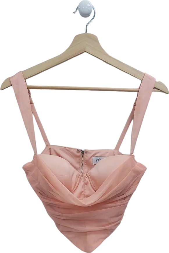 Oh Polly Pink Draped Corset Top UK 8