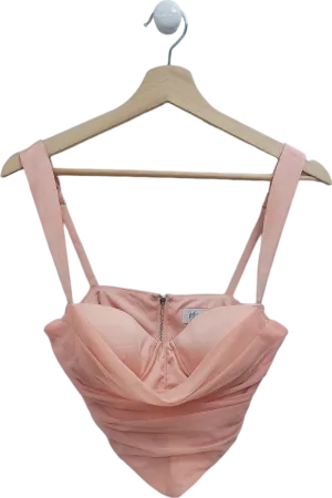 Oh Polly Pink Draped Corset Top UK 8