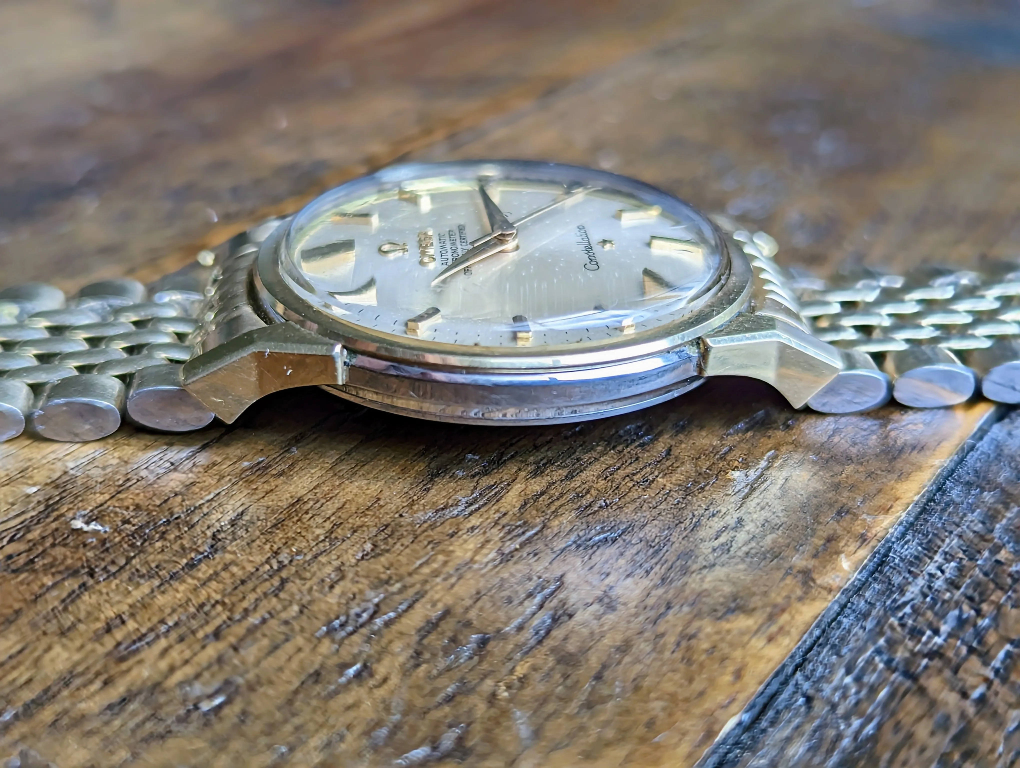 Omega Constellation 167.005 - Unpolished w/ original box, papers and bracelet.