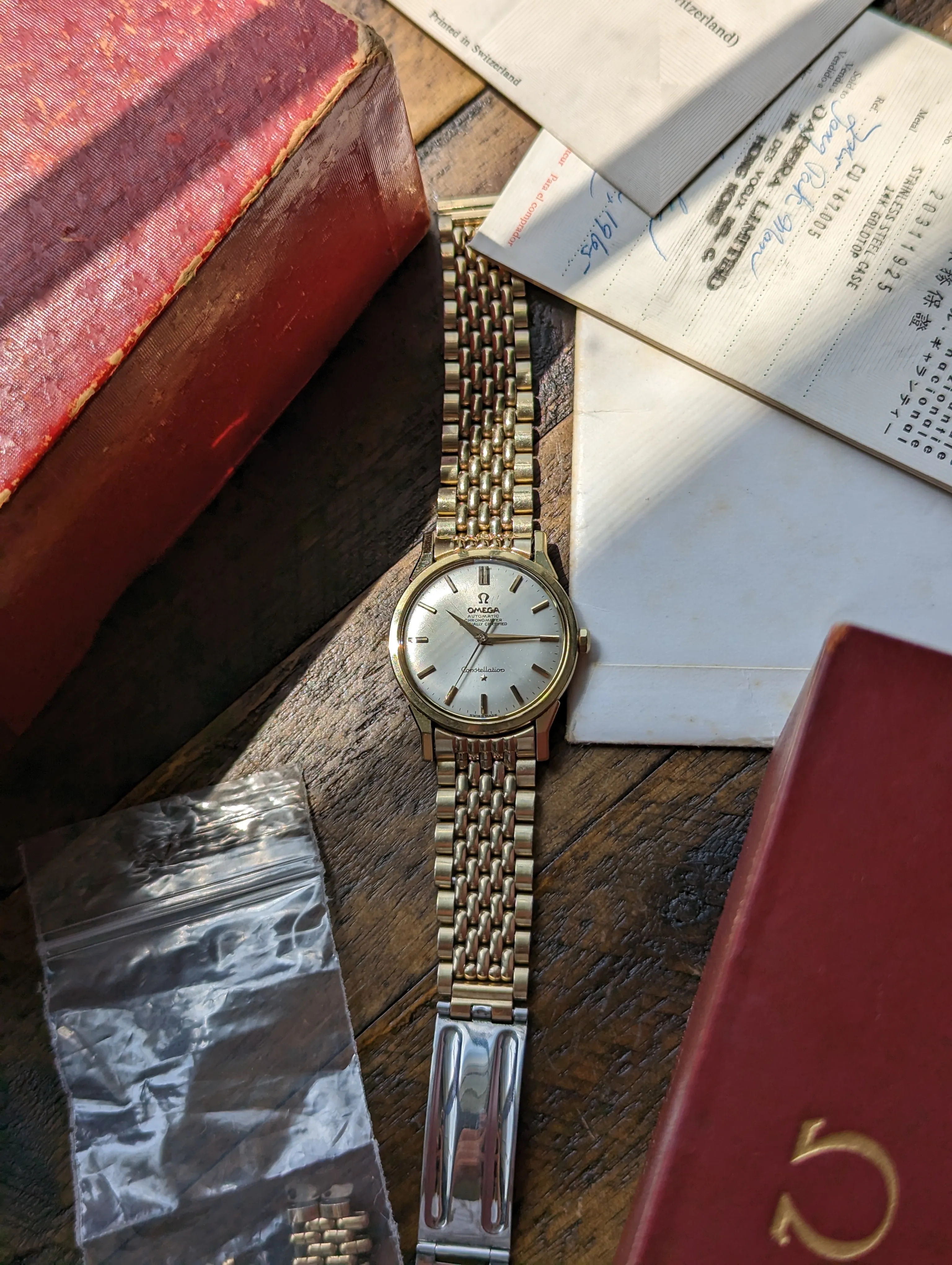 Omega Constellation 167.005 - Unpolished w/ original box, papers and bracelet.