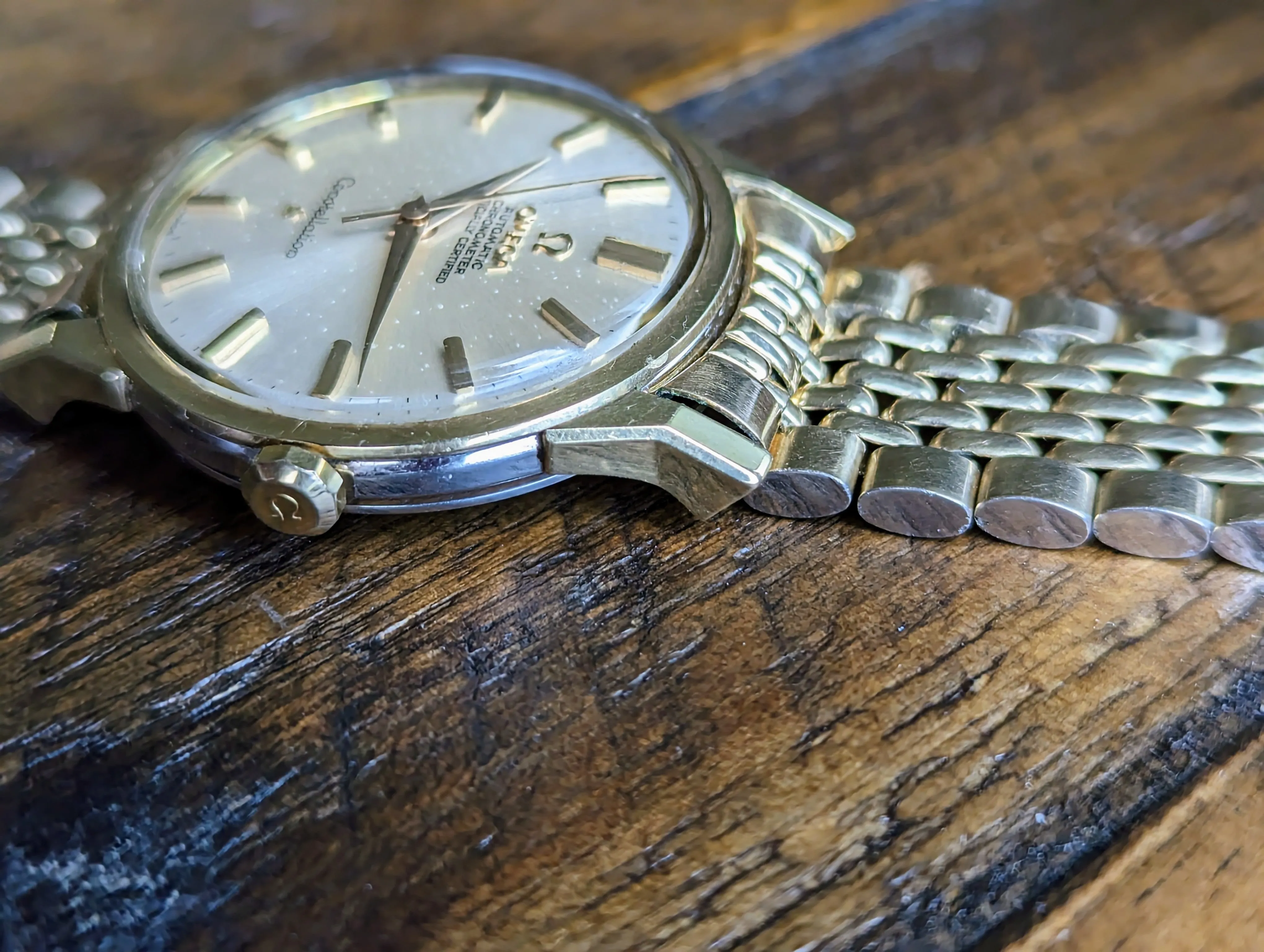 Omega Constellation 167.005 - Unpolished w/ original box, papers and bracelet.