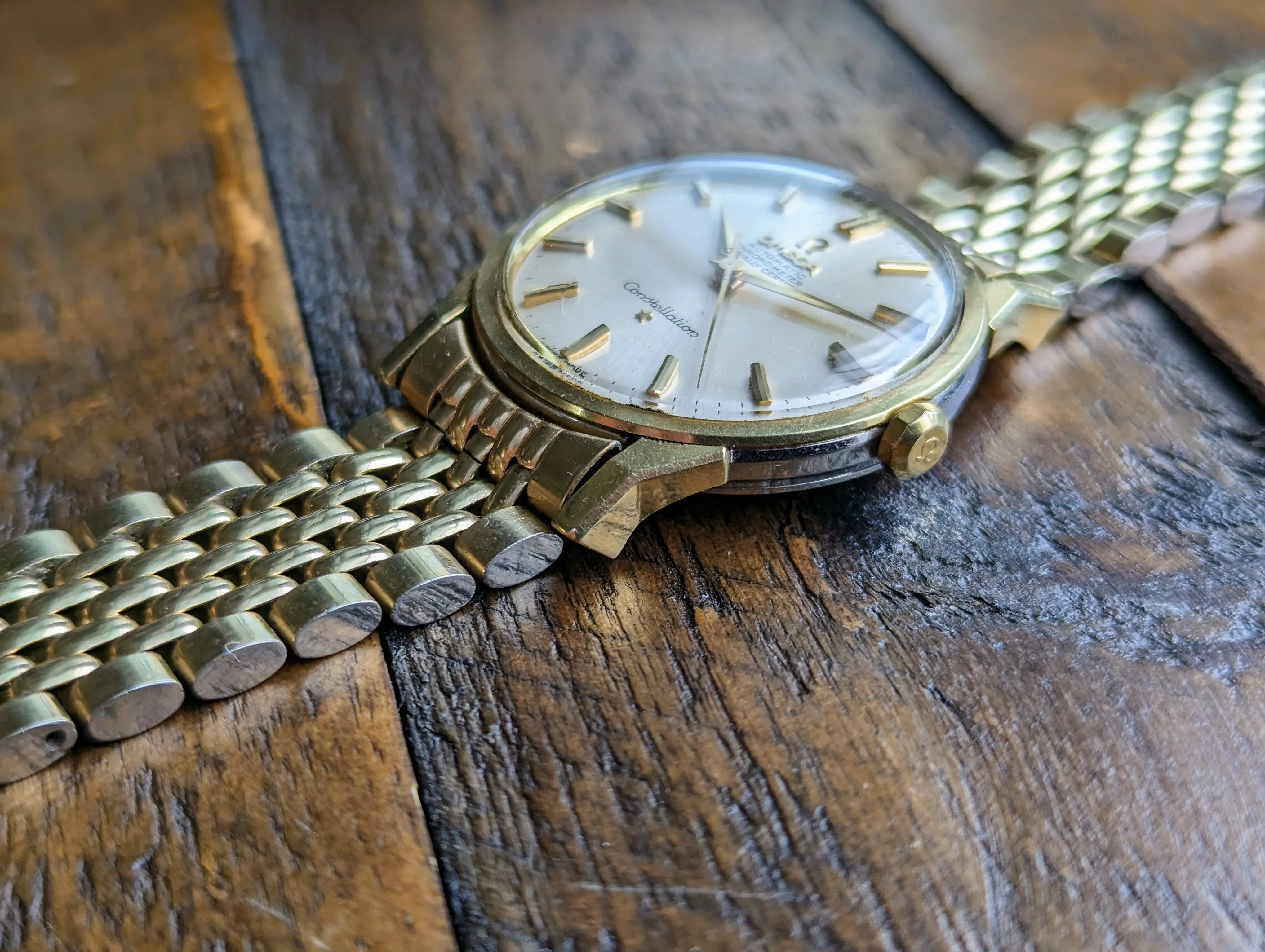 Omega Constellation 167.005 - Unpolished w/ original box, papers and bracelet.