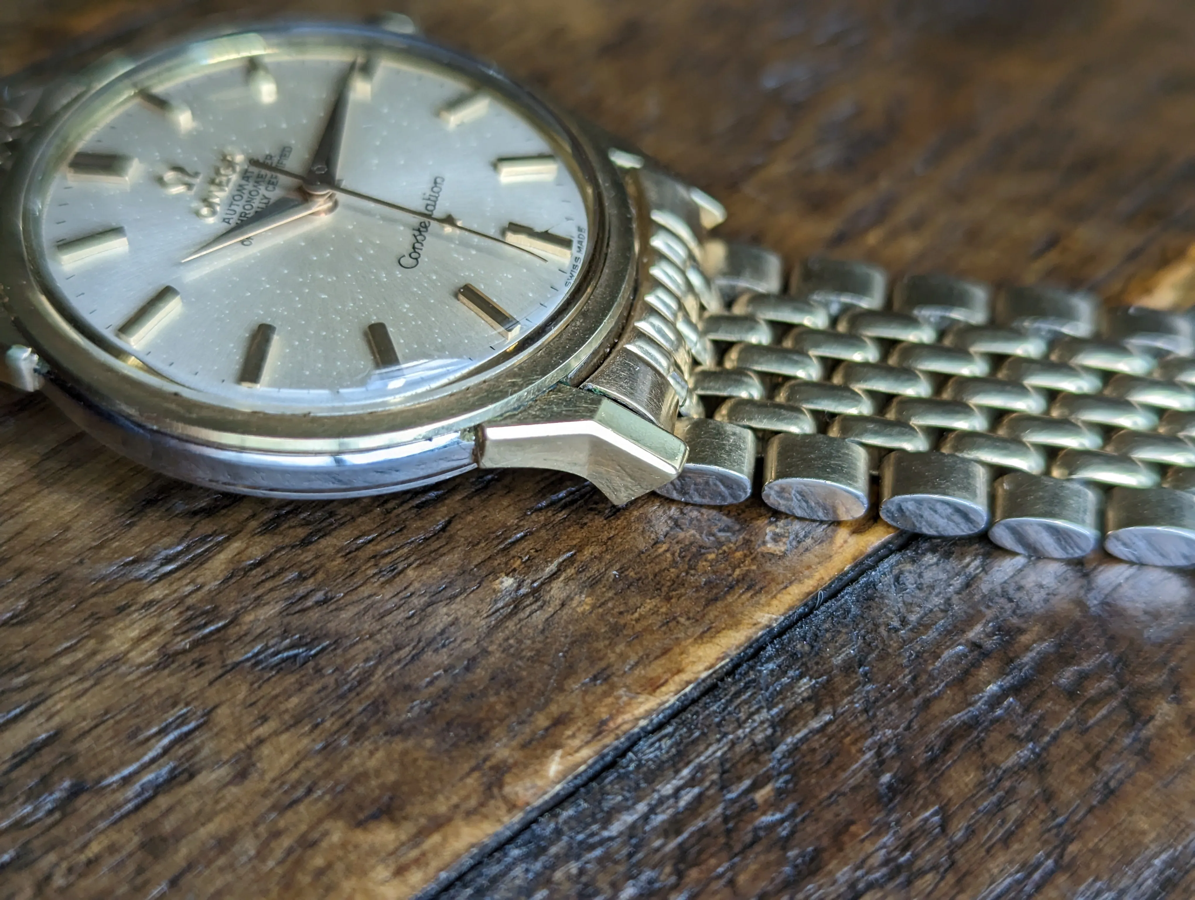 Omega Constellation 167.005 - Unpolished w/ original box, papers and bracelet.
