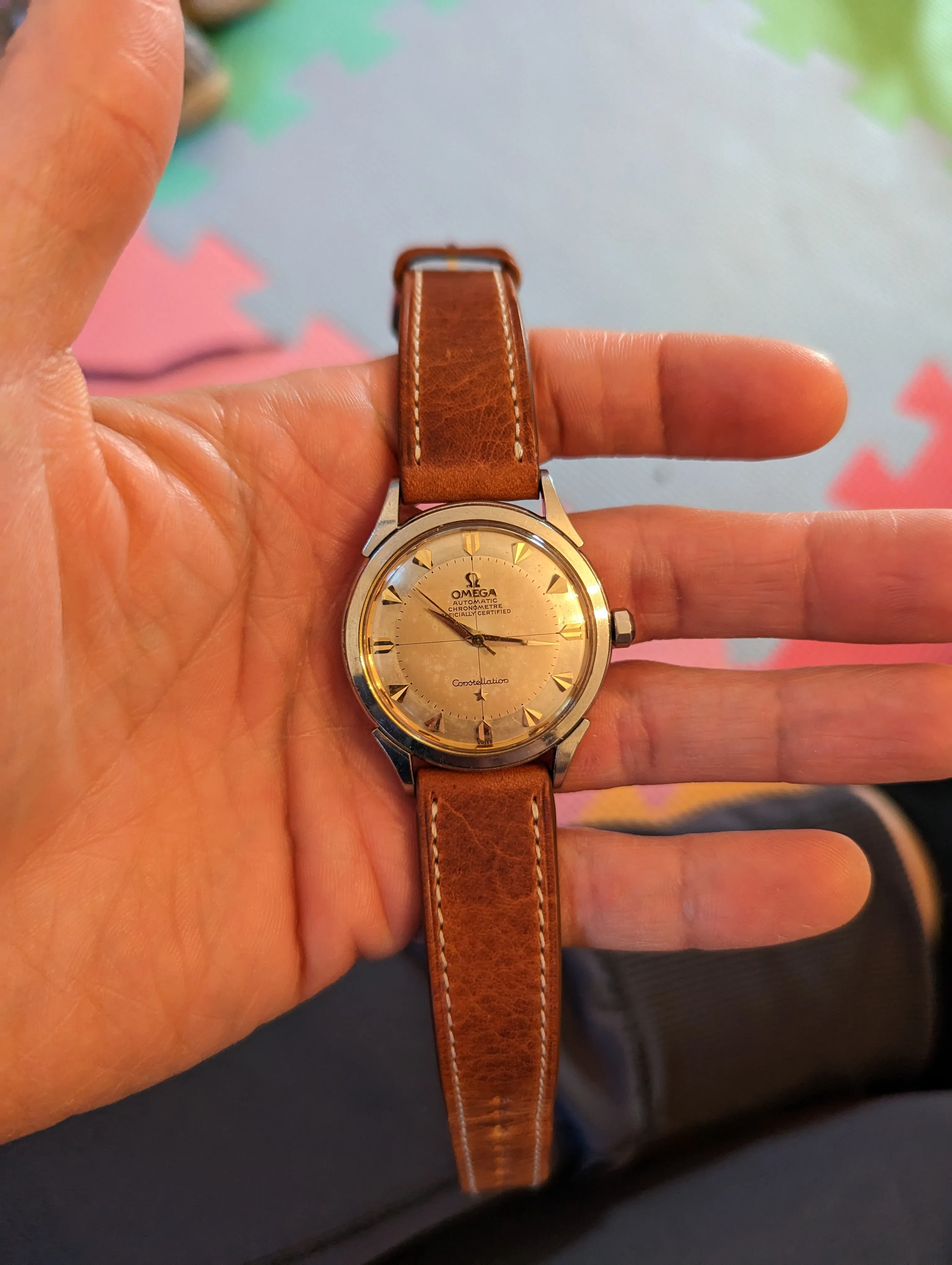 Omega Constellation 2782 w/ original box, papers and strap. Military provenance.