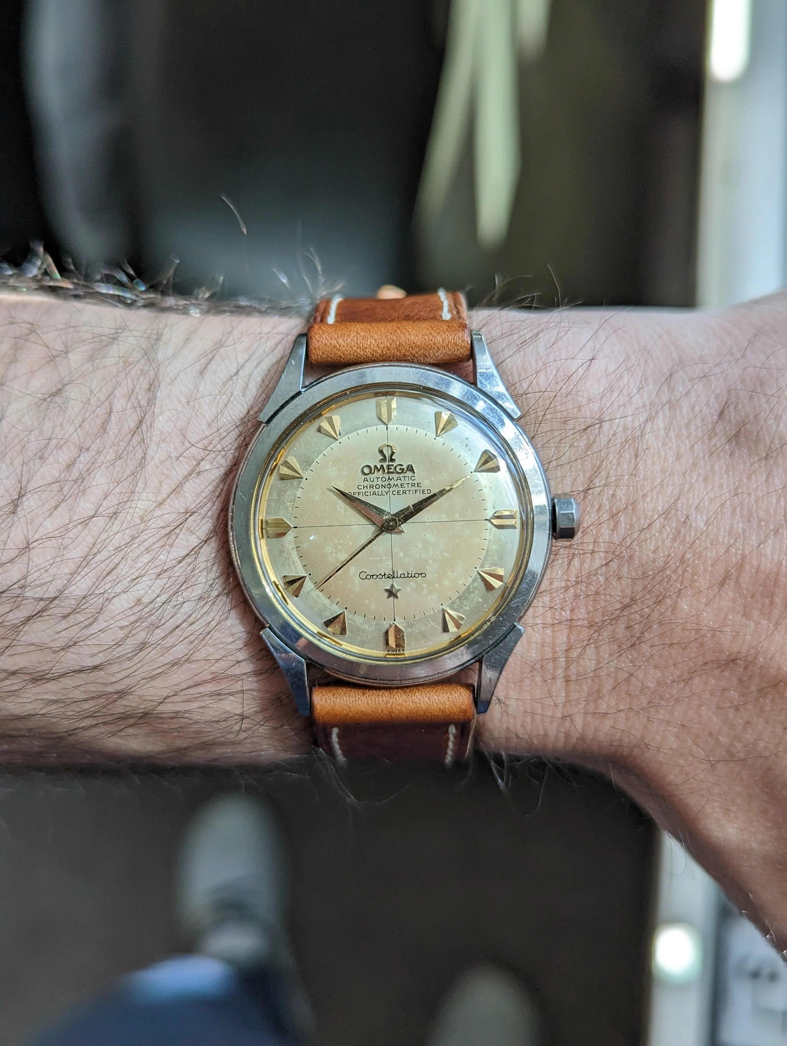 Omega Constellation 2782 w/ original box, papers and strap. Military provenance.