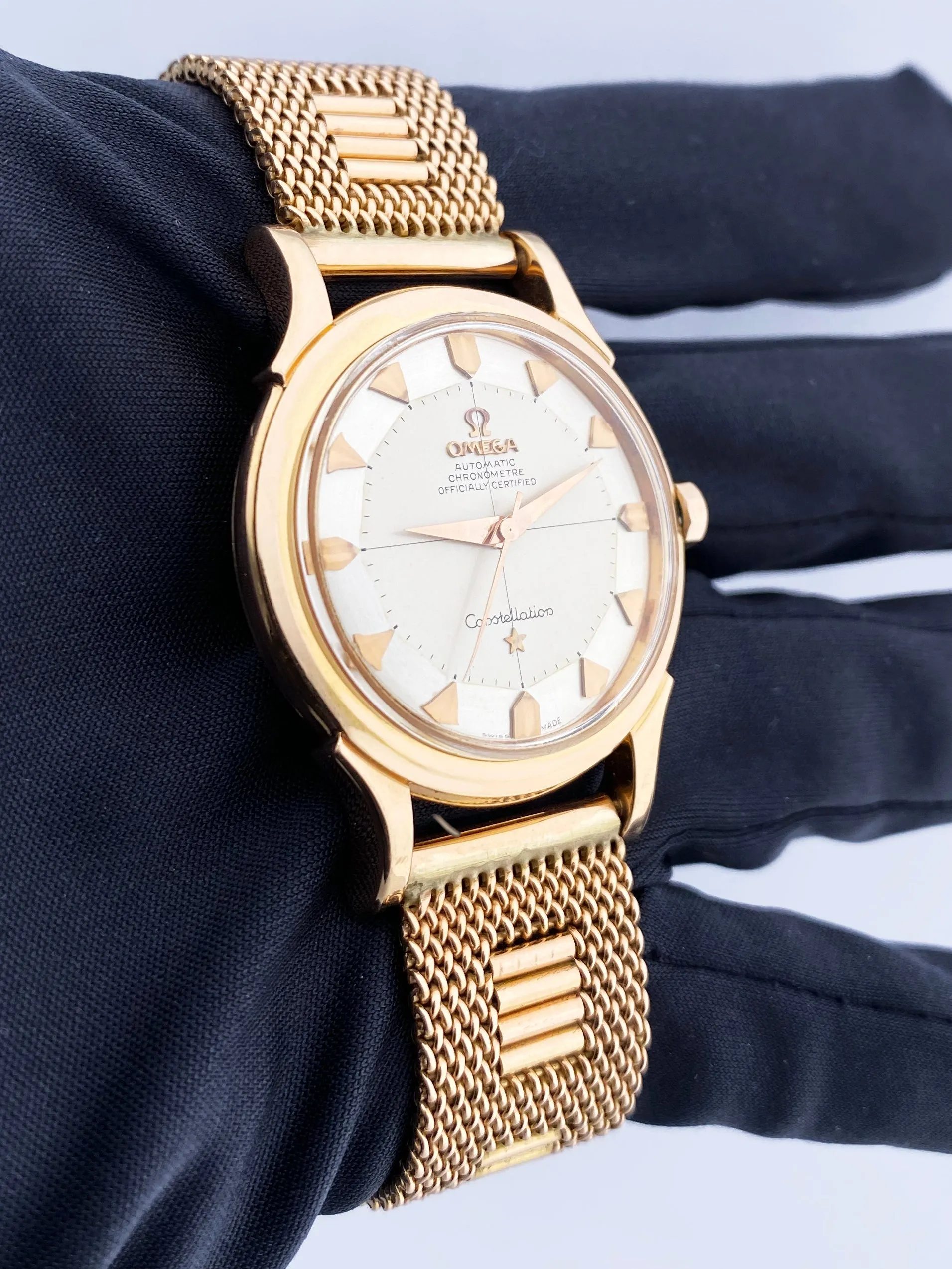 Omega Constellation Pie Pan Dial 18K Rose Gold Men's Watch