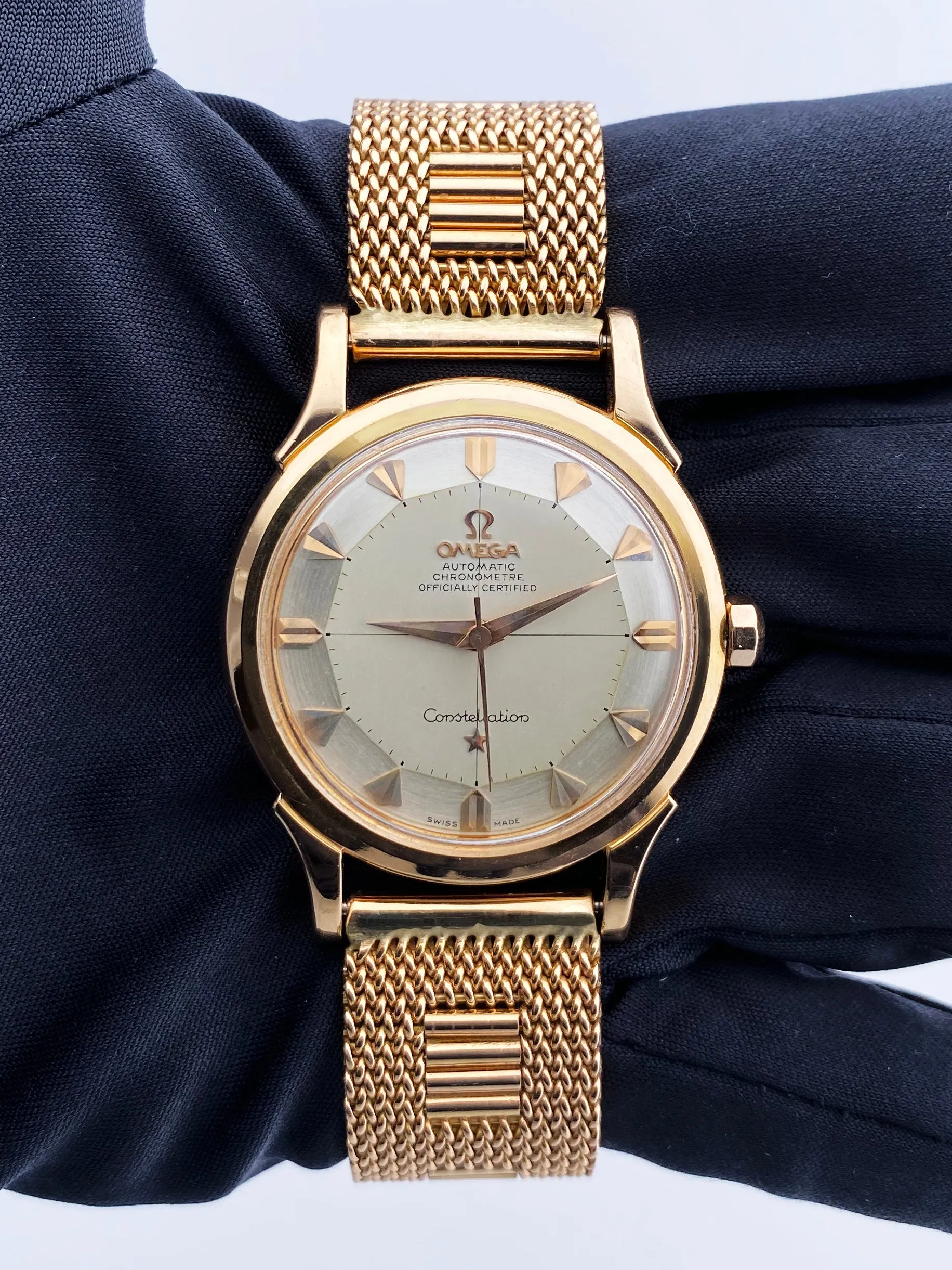 Omega Constellation Pie Pan Dial 18K Rose Gold Men's Watch