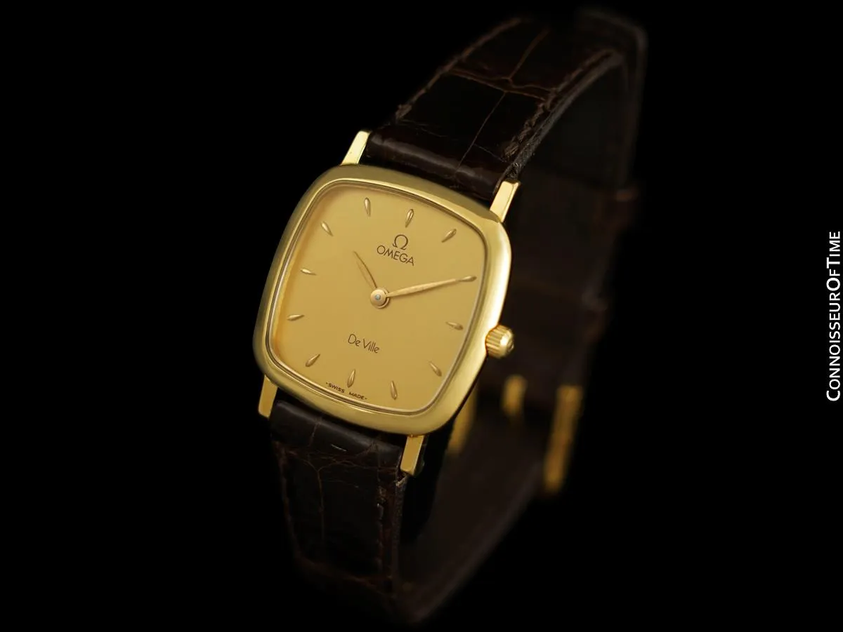 Omega De Ville Ladies Midsize Ultra Thin Dress Watch - 18K Gold
