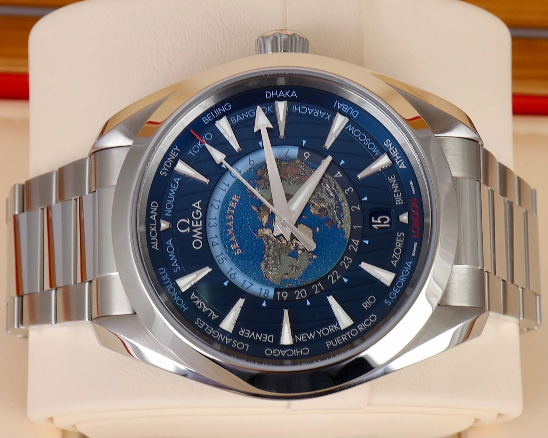 Omega Seamaster Worldtimer Aqua Terra 43mm Steel Blue 220.10.43.22.03.001 B P