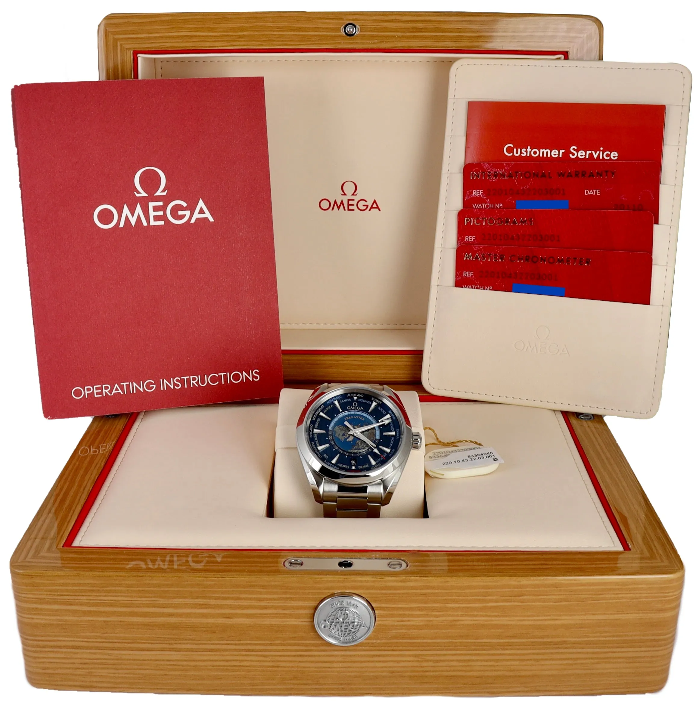 Omega Seamaster Worldtimer Aqua Terra 43mm Steel Blue 220.10.43.22.03.001 B P