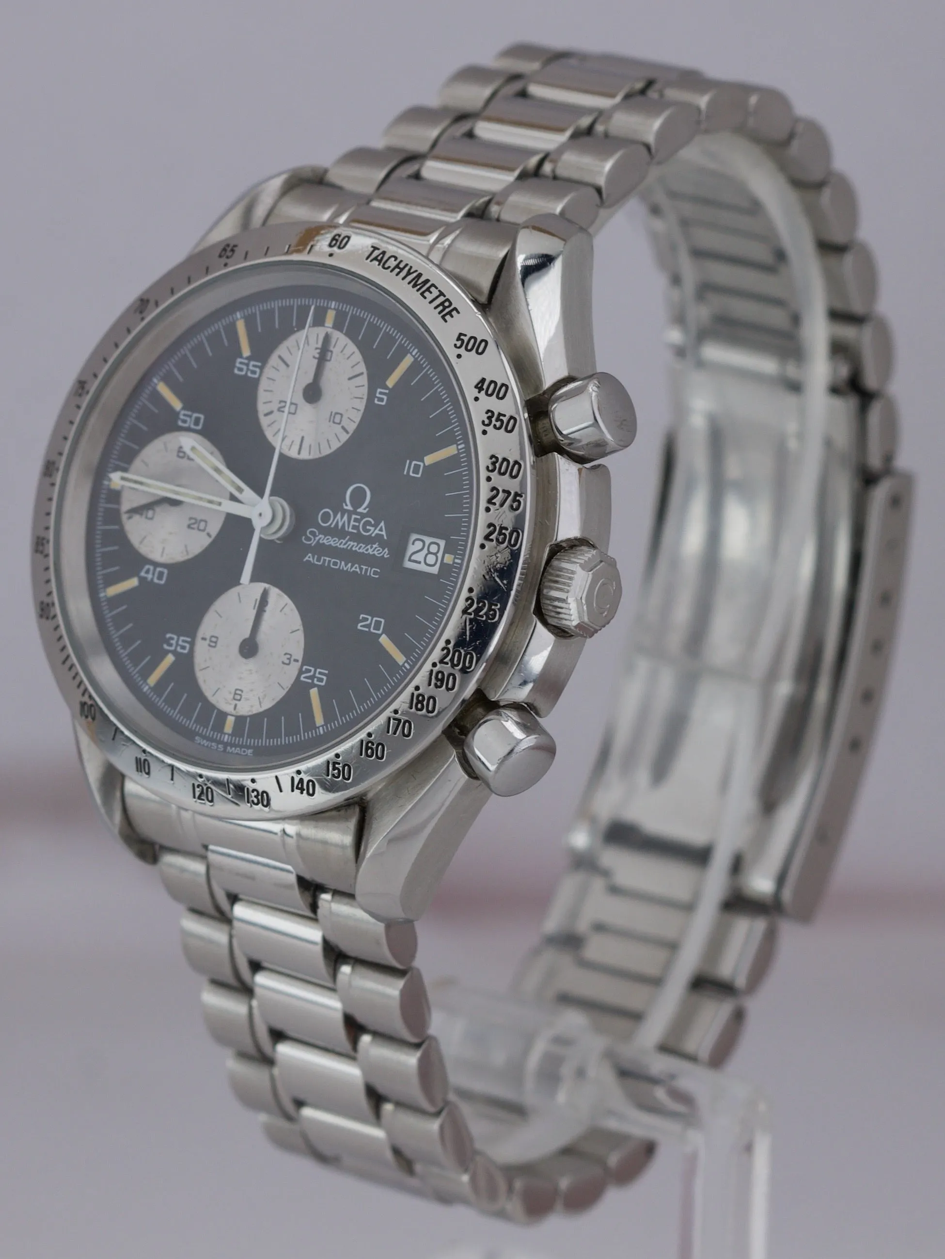 Omega Speedmaster Date REDUCED 3511.50 REVERSE PANDA Black 39mm Stainless Watch