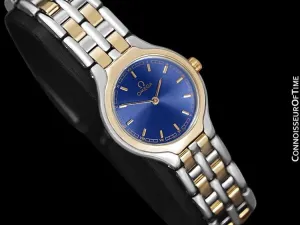 Omega Symbol Ladies Two-Tone Dress Watch - Stainless Steel & Solid 18K Gold