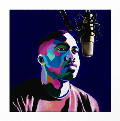 One Mic - Nas portrait art - Limited Edition Giclee Art Print & Wall Decor - Vakseen Art