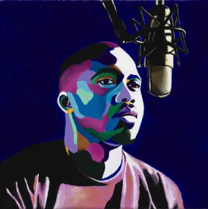 One Mic - Nas portrait art - Limited Edition Giclee Art Print & Wall Decor - Vakseen Art