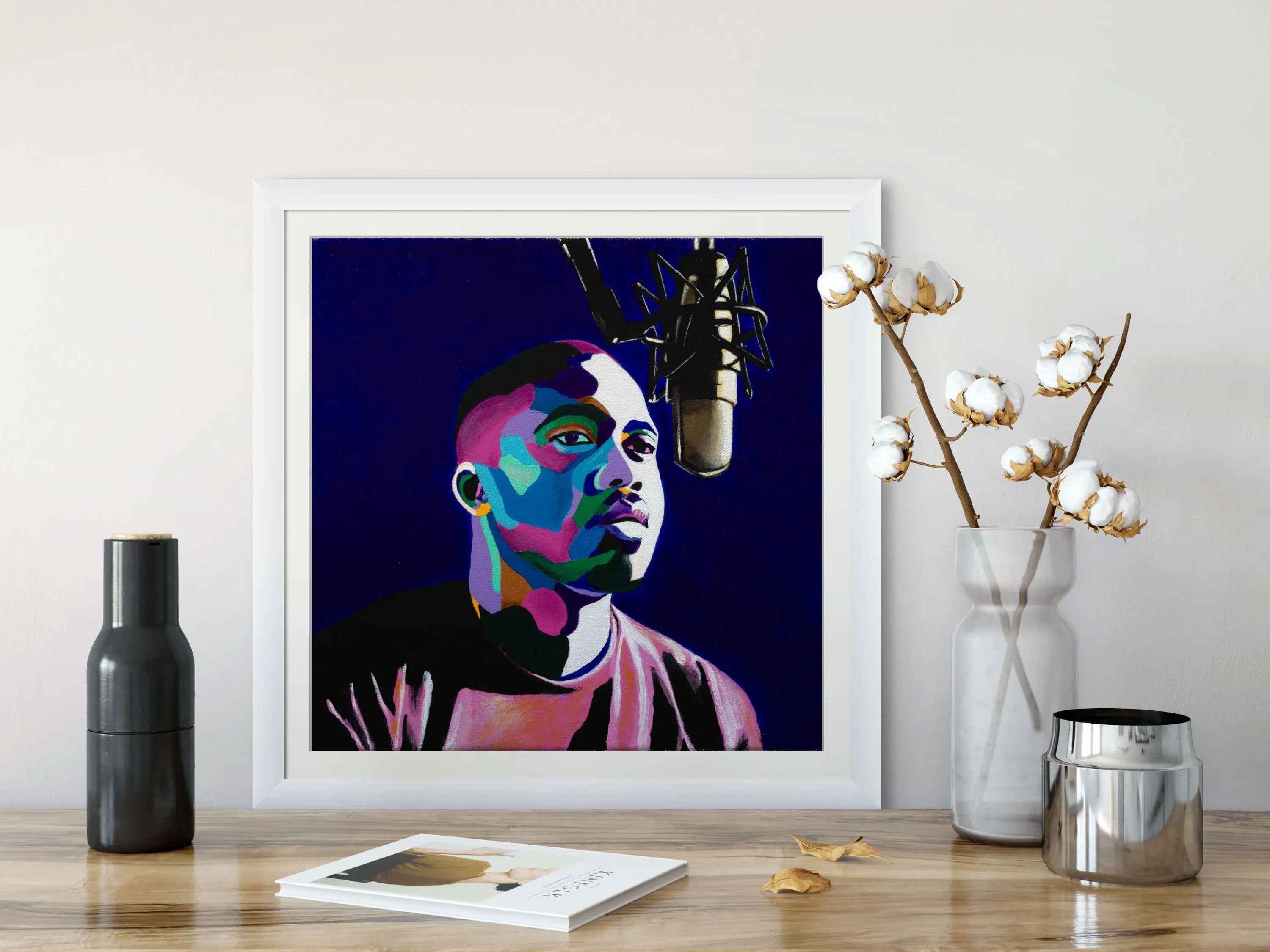One Mic - Nas portrait art - Limited Edition Giclee Art Print & Wall Decor - Vakseen Art