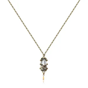 One-Of-A-Kind Herkimer Diamonds Pendant With Pearl