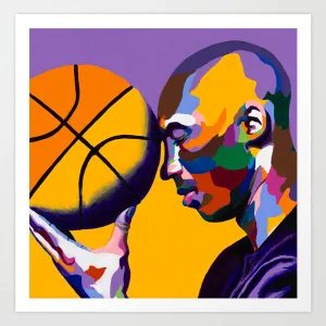 One With the Game - Kobe Bryant portrait art - Limited Edition Giclee Art Prints - Vakseen Art