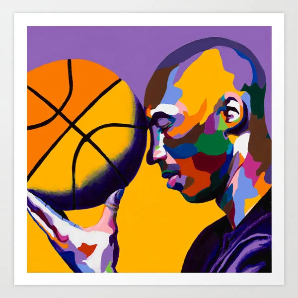 One With the Game - Kobe Bryant portrait art - Limited Edition Giclee Art Prints - Vakseen Art
