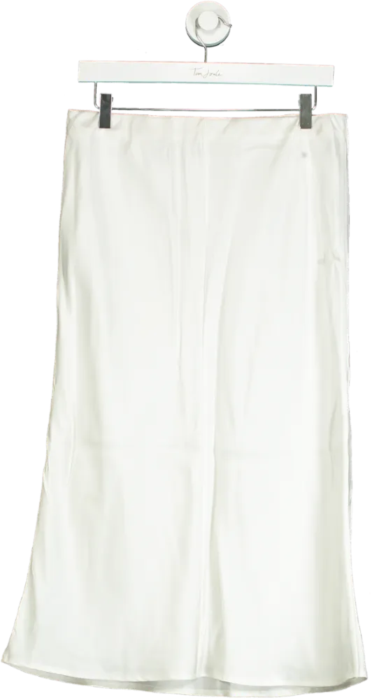 Opera Sport White Satin Midi Skirt UK 10