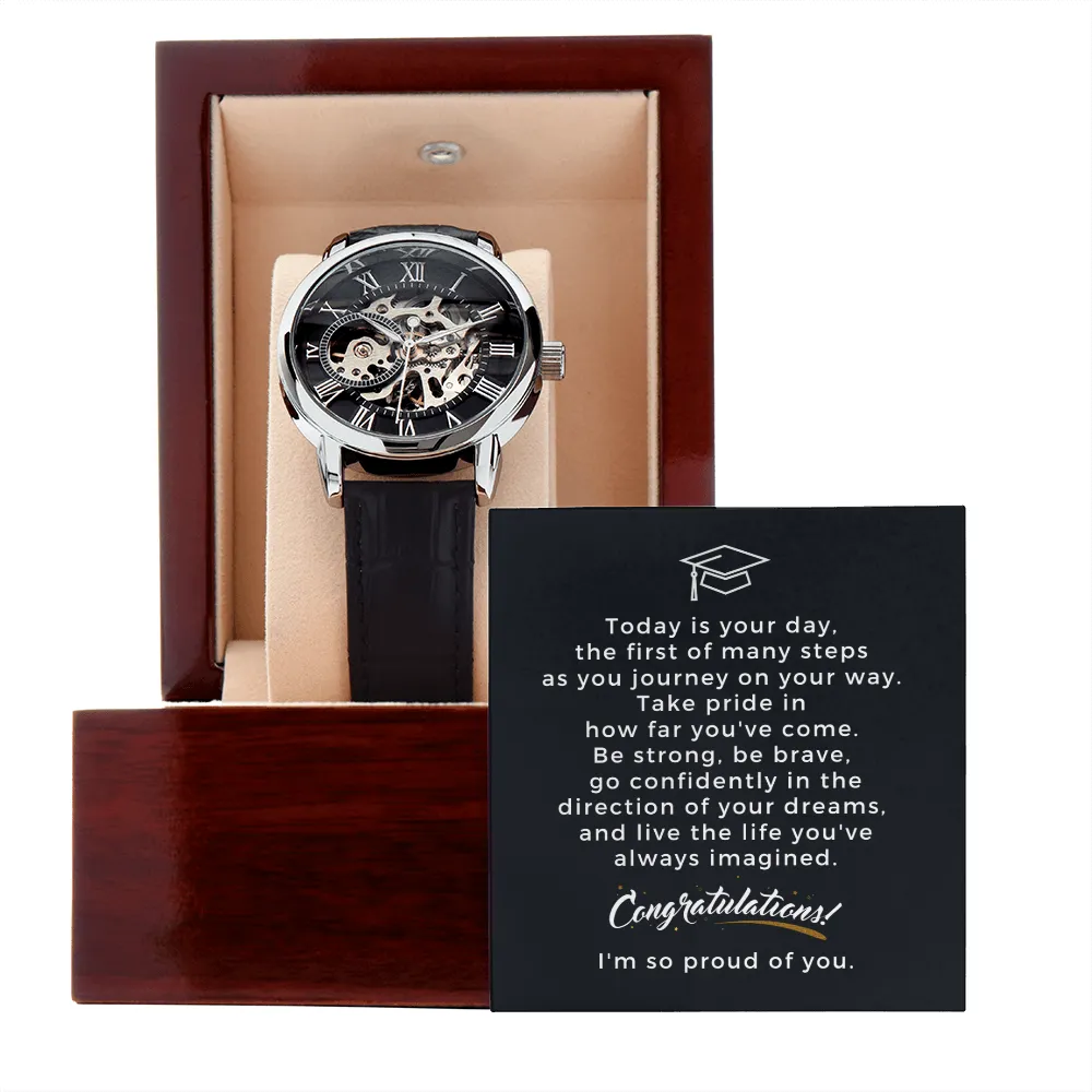 OPW_GRAD M39 Men's Openwork Luxury Watch Leather Strap