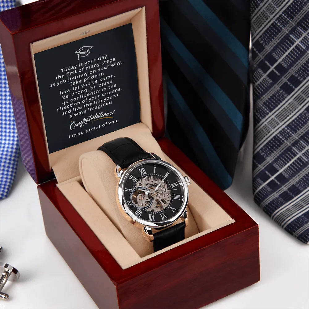 OPW_GRAD M39 Men's Openwork Luxury Watch Leather Strap