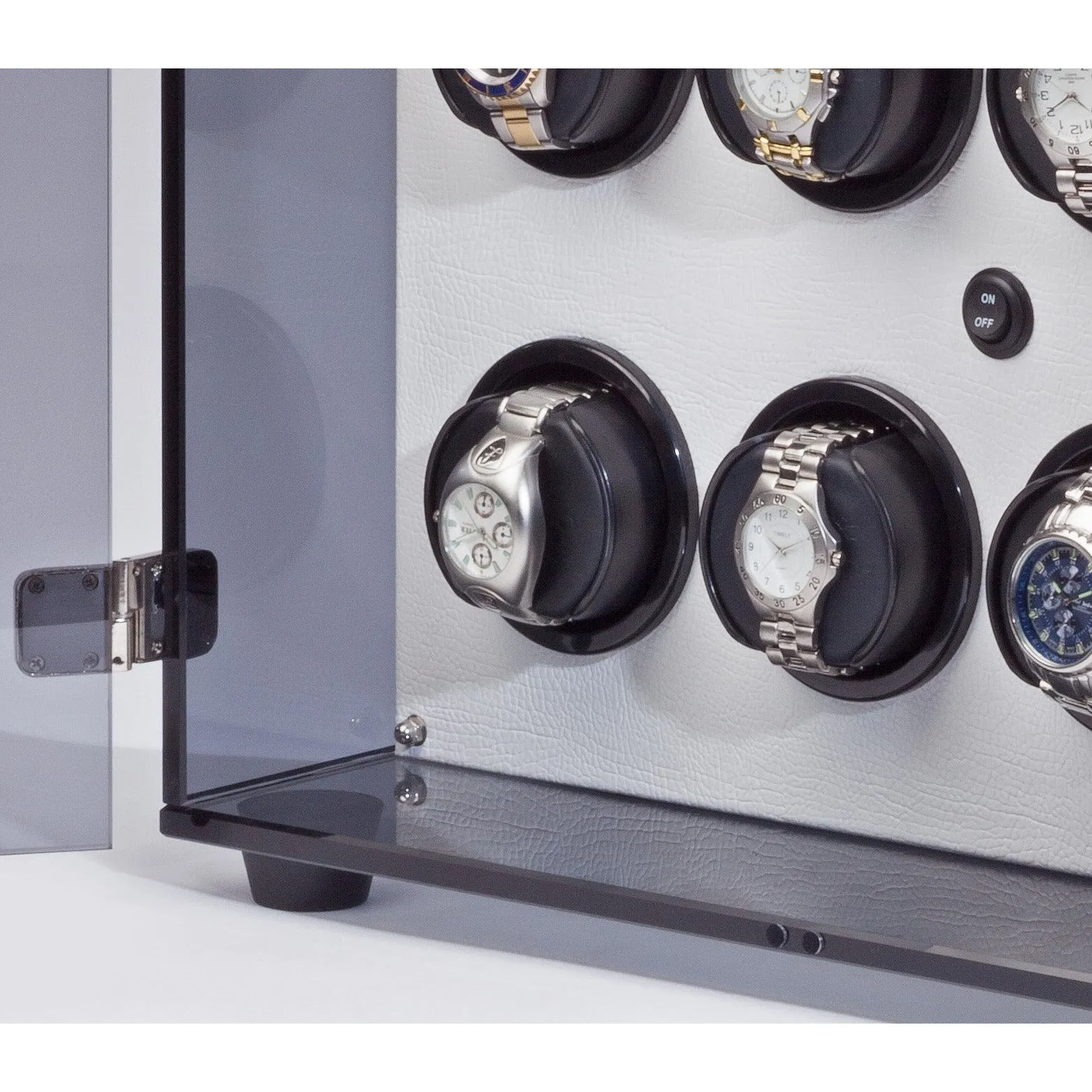 Orbita Milano 6-Unit Watch Winder In White Leatherette