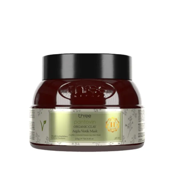 Organic Green Clay Pantovin Australian Macadamia Hair Mask 250g - Three Therapy