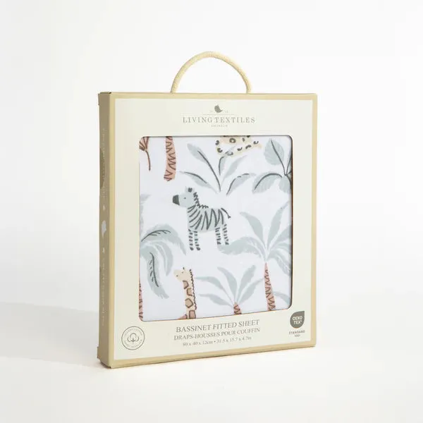 Organic Jersey Bassinet Fitted Sheet - Wild Safari