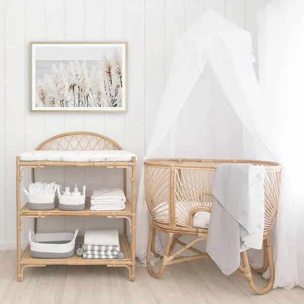 Organic Muslin Bedside Bassinet/ Co Sleeper Cradle Fitted Sheet 2 Pack - Dandelion