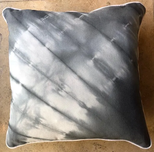 Origami Charcoal Shibori Throw Pillows