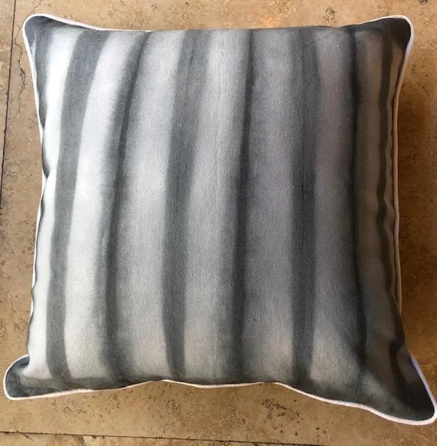 Origami Charcoal Shibori Throw Pillows