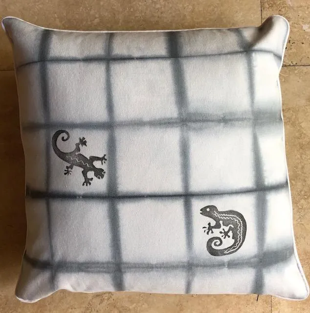 Origami Charcoal Shibori Throw Pillows