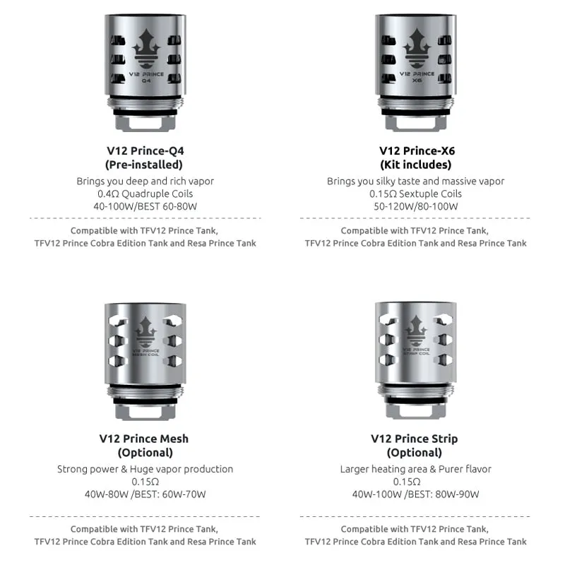 Original SMOK Vape Coil TFV12 Prince Coil V12 Prince RBA Q4 M4 X6 T10 Mesh Strip Core Fit for SMOK TFV12 Prince Tank x-priv kit