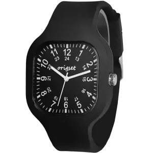 Origset Women Watch Square 24 Hour with 3-Hand Sweeping Easy to Read Time for Nurse Medical Students Teachers Doctors Colorful Water Proof Large Numbers Face and Strap Interchangeable | Multiple Colors and Sizes