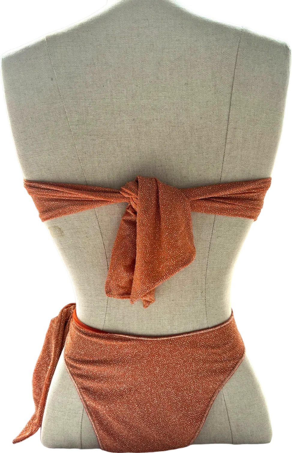 Oseree Rust Glitter Bikini Set UK S
