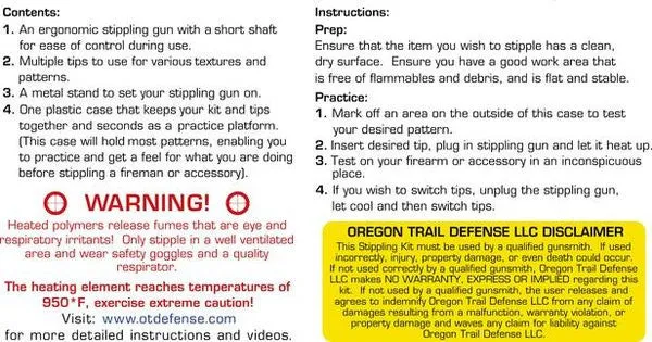 OT Defense Firearms Stippling Kit (New Ver.)