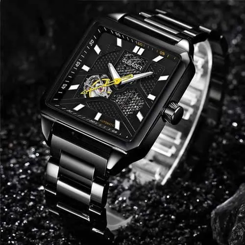 OUBAOER OB2003A Square Stainless Automatic Mechanical Watch