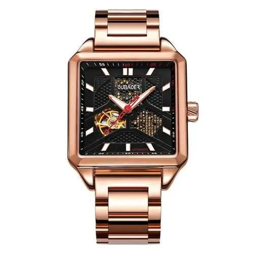 OUBAOER OB2003A Square Stainless Automatic Mechanical Watch