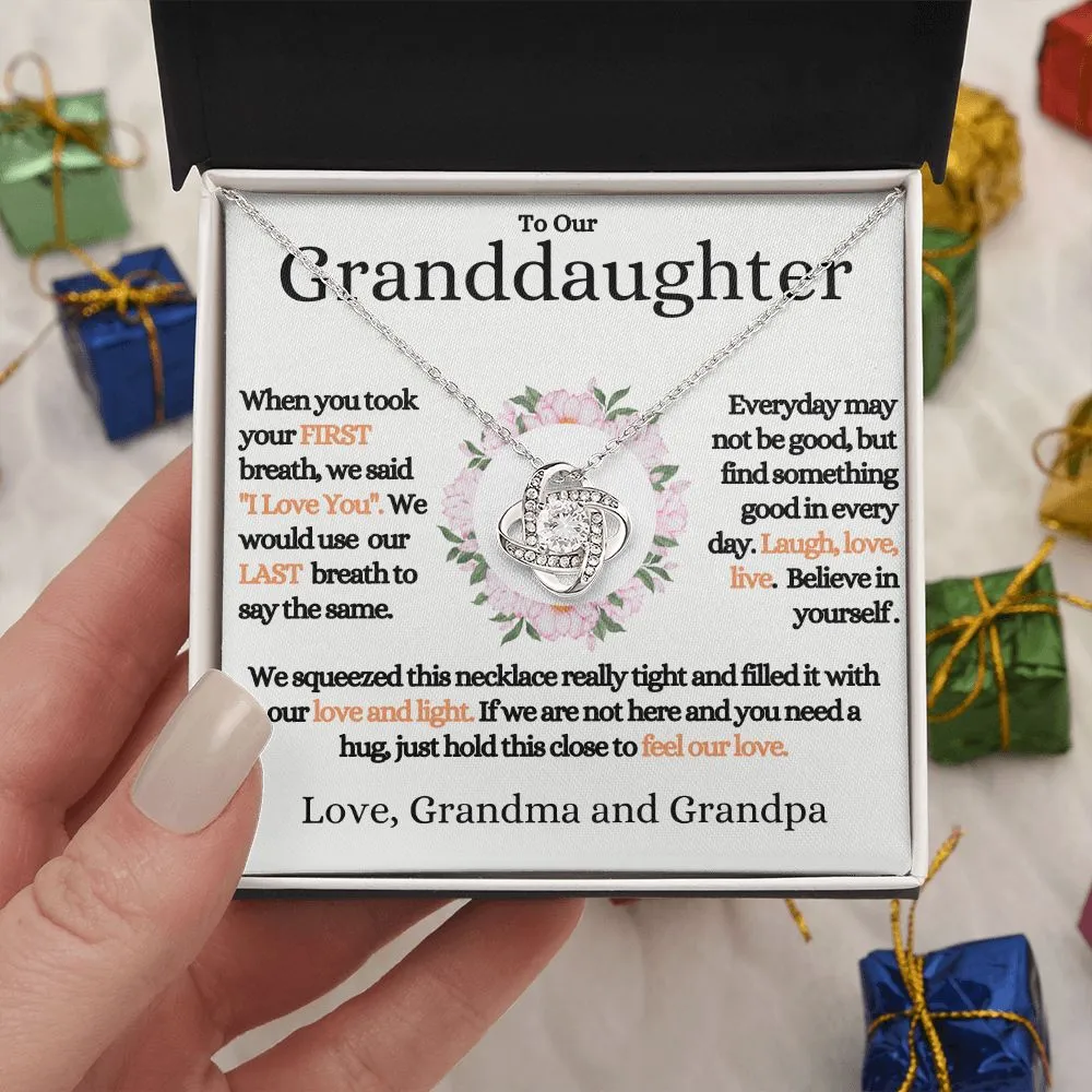 Our Granddaughter - (Love Grandma & Grandpa) | Stainless Steel and 14k Gold Necklace