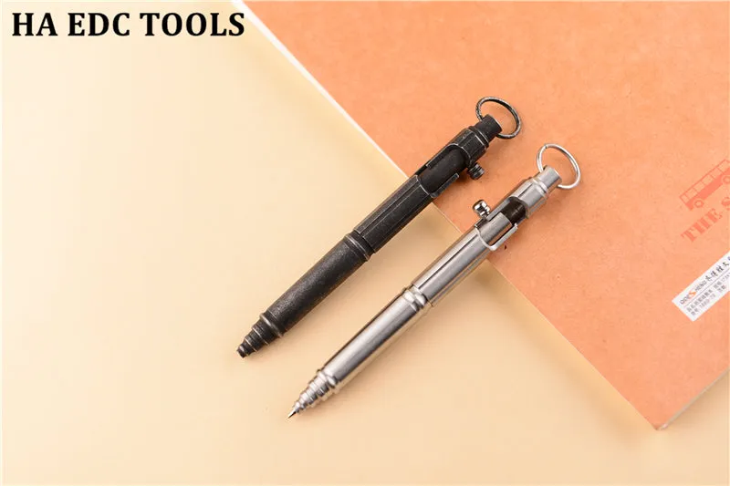 Outdoor Self-defense Retro Stainless Steel Machine Gun Pen | Stainless Steel Bolt Type Tactical Pen