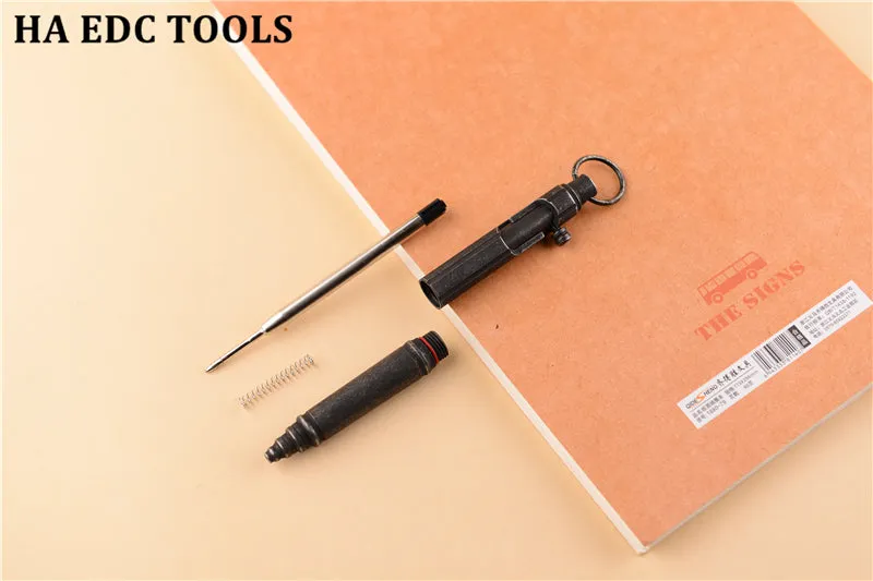 Outdoor Self-defense Retro Stainless Steel Machine Gun Pen | Stainless Steel Bolt Type Tactical Pen