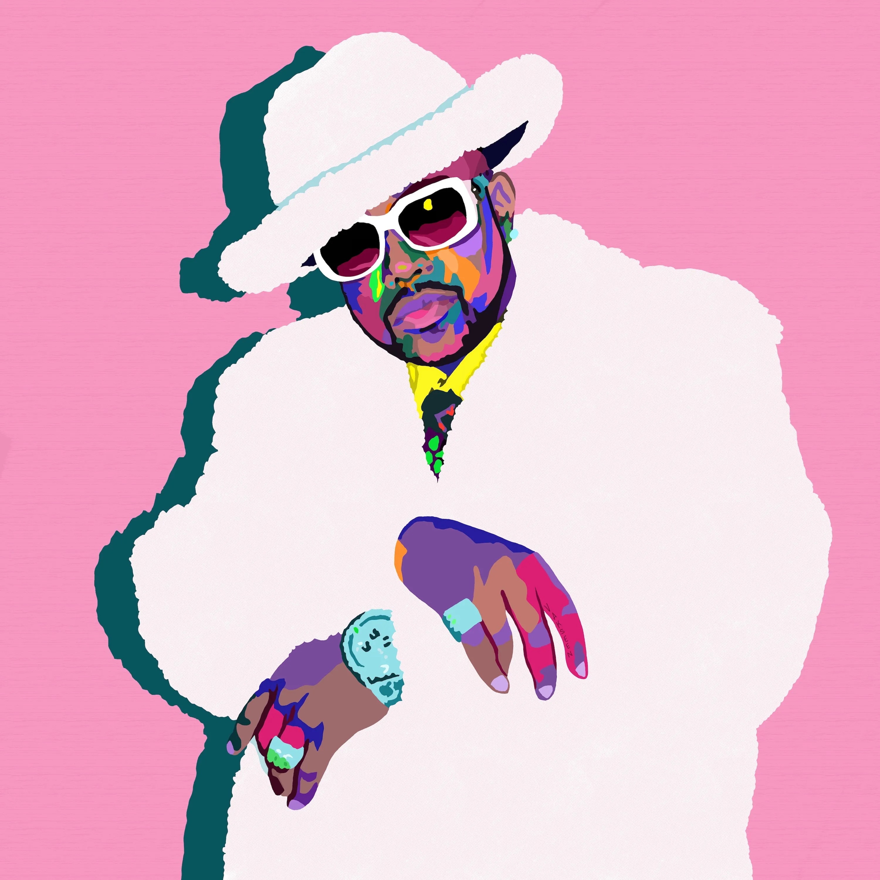 P.A. Trill - Pimp C portrait art - Limited Edition Art Print & Wall Decor - Vakseen Art