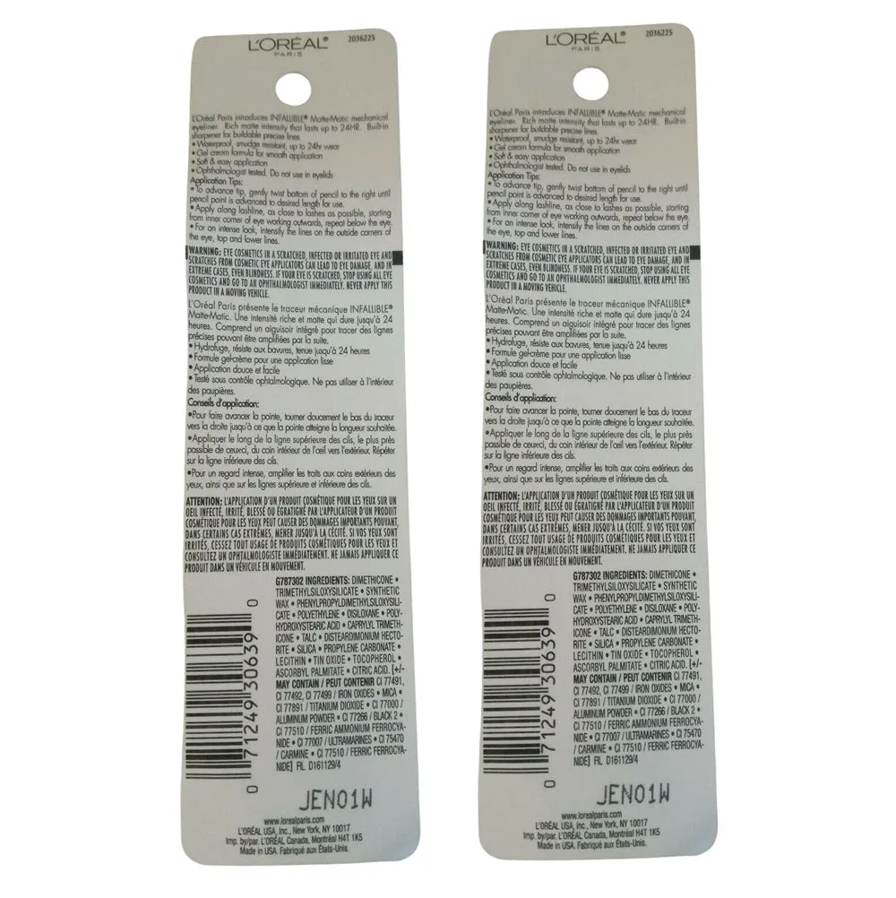 Pack of 2 L'Oréal Paris Infallible Matte-Matic Mechanical Eyeliner, Taupe Grey 514