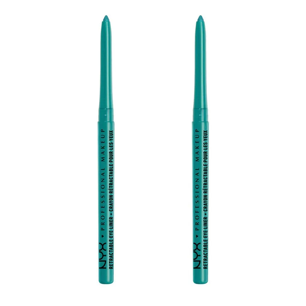 Pack of 2 NYX Professional Makeup Retractable Mechanical Eye Liner, Aqua Green MPE03