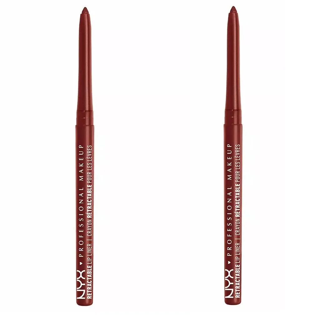 Pack of 2 NYX Professional Makeup Retractable Mechanical Lip Liner, Dark Red MPL12