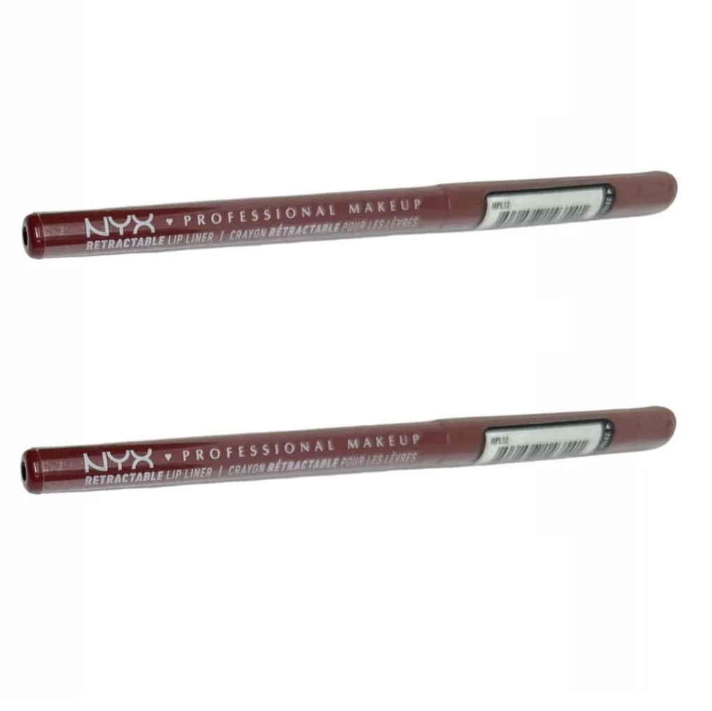 Pack of 2 NYX Professional Makeup Retractable Mechanical Lip Liner, Dark Red MPL12