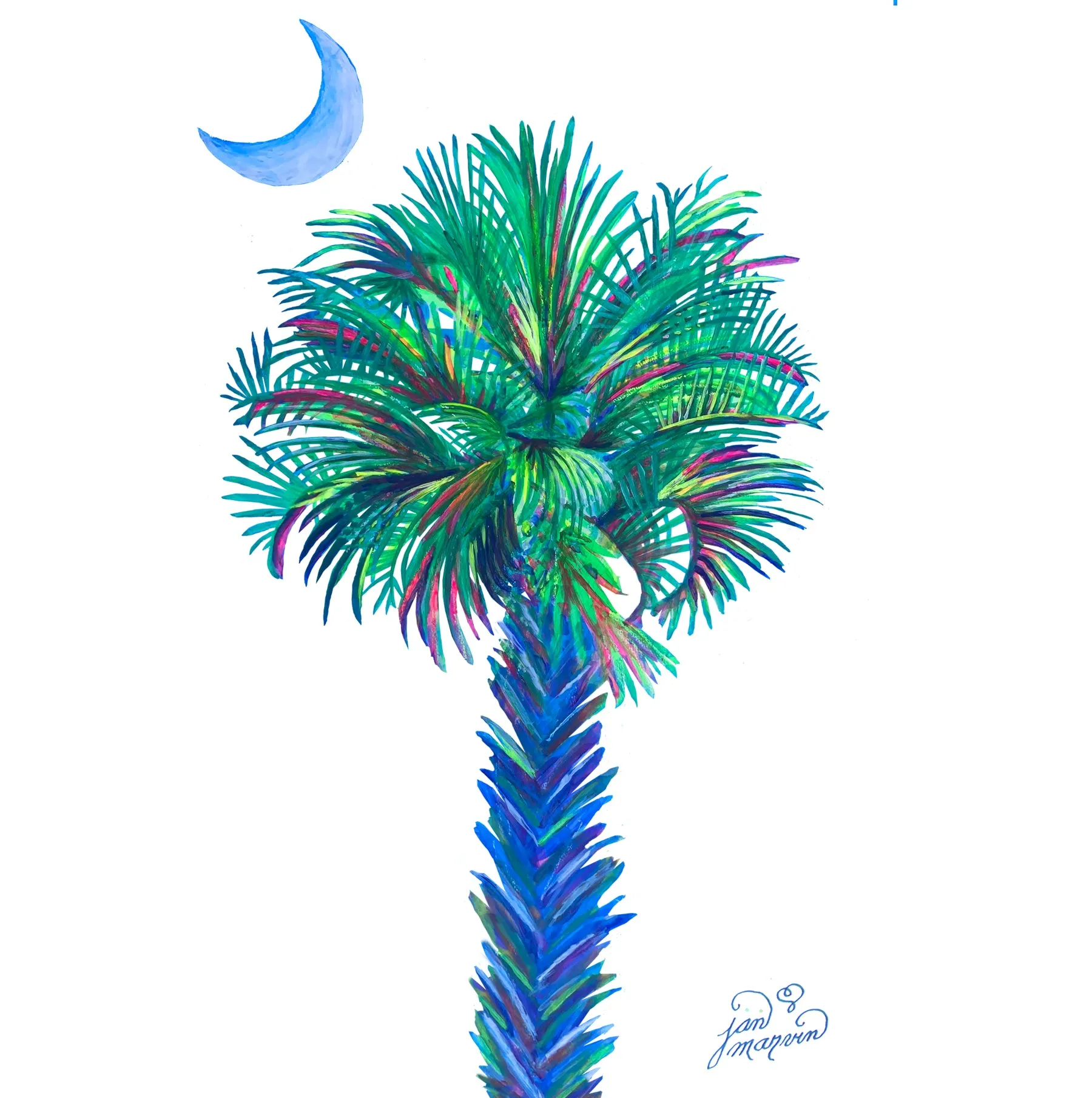 Palm Tree at Night Outline Tile Mural, High Quality (won't fade), Indoor or Outdoor, Kitchen, Bath, Backsplash, Shower, Mosaic, Commercial & Residential
